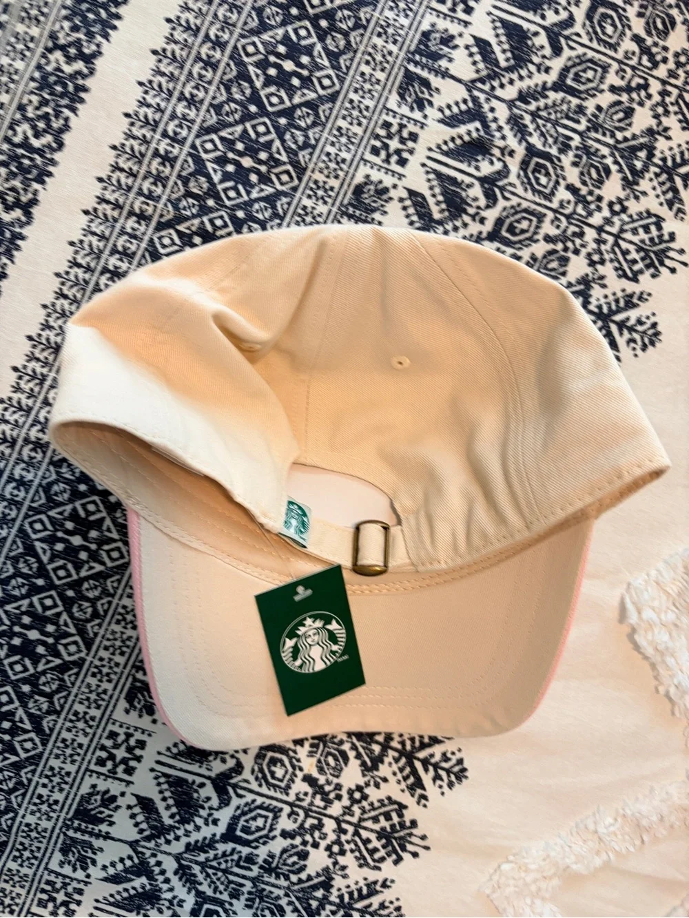 Starbucks Beige Athletic Shorts with Pink Logo